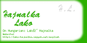 hajnalka lako business card